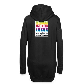 Teilhabe ist kein Luxus keine Kürzungen - Hoodie-Kleid - Schwarz - Hinten