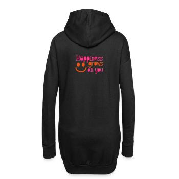Glück wächst auf Sie Smiley nette Familien - Hoodie-Kleid - Schwarz - Hinten
