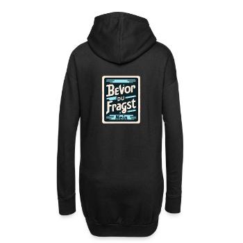 Starkes Nein - Hoodie-Kleid - Schwarz - Hinten