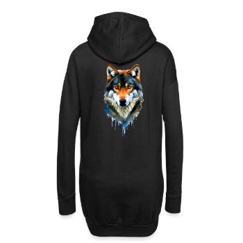 Der Wolf - Hoodie-Kleid - Schwarz - Hinten