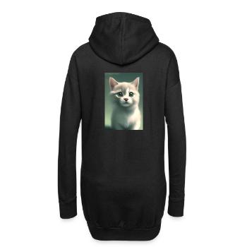 Mignon bébé chat - Sweat-shirt à capuche long Femme - noir - Dos