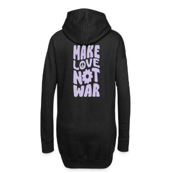 Make Love Not War - Hoodie Dress - black - Back