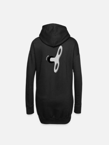 Der Mensch ist eine Maschine - Hoodie-Kleid - Schwarz
