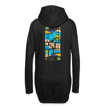 Sommerflair in der Luft - Hoodie-Kleid - Schwarz - Hinten