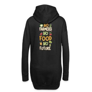 No Farmers No Food No Future Bauer Landwirt - Hoodie-Kleid - Schwarz - Hinten