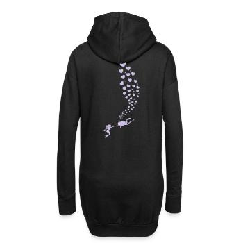 Plongeur sirène d'amour - Sweat-shirt à capuche long Femme - noir - Dos