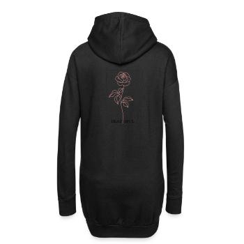 Rose lachsfarben mit Aufschrift "Beautiful" hinten - Hoodie-Kleid - Schwarz - Hinten