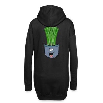Poireau de poche Légume Adolescent Adolescent - Sweat-shirt à capuche long Femme - noir - Dos