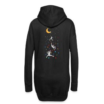 Indoor Wall Climbing (Klettern_Zum_Mond_Edition) - Hoodie-Kleid - Schwarz - Hinten