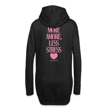 Plus d’amour, moins de stress - Sweat-shirt à capuche long Femme - noir - Dos