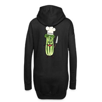 CÉLERI LÉGUME CUISINIER AMATEUR CHEF ART CULINAIRE - Sweat-shirt à capuche long Femme - noir - Dos