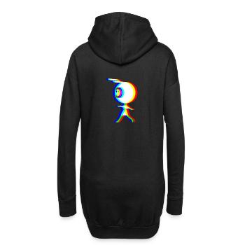 EDM - Alien - Glitch Rave Style - Hoodie-Kleid - Schwarz - Hinten