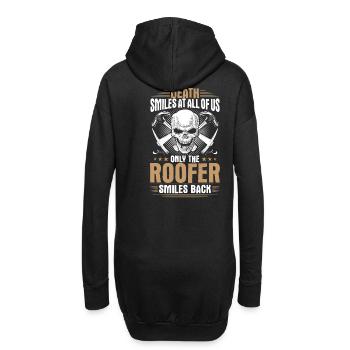 Couvreurs Toiture Toiture Plombier Couvreur - Sweat-shirt à capuche long Femme - noir - Dos