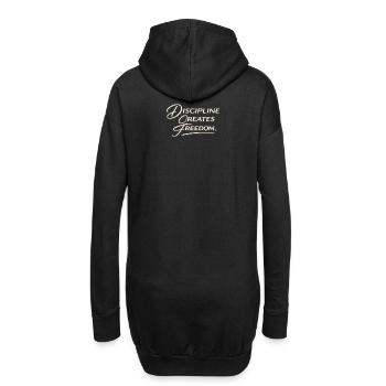 Disziplin schafft Freiheit Skript - Hoodie-Kleid - Schwarz - Hinten