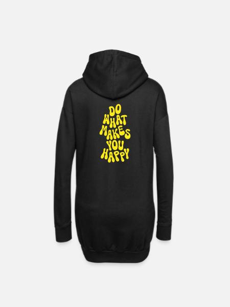 Do what makes you happy sonnengelb Spruch Retro - Hoodie-Kleid - Schwarz