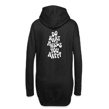 Do what makes you happy Spruch Trendy Retro - Hoodie-Kleid - Schwarz - Hinten