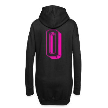Zahl Null - Nummer 0 pink Mädchen Trikotnummer - Hoodie-Kleid - Schwarz - Hinten