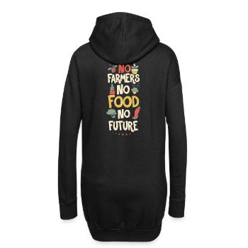 No Farmers No Food No Future Bauer Landwirt - Hoodie-Kleid - Schwarz - Hinten