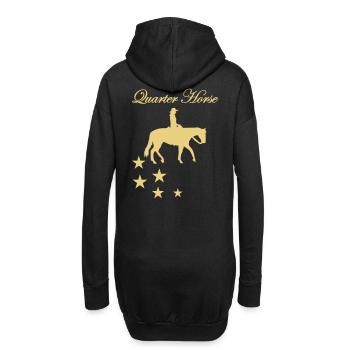 Quarter Horse Westernpferd Schriftzug Sterne - Hoodie-Kleid - Schwarz - Hinten