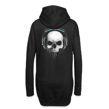 Headphone Skull - Hoodie-Kleid - Schwarz - Hinten