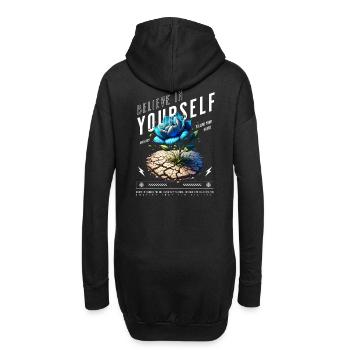 Glaube an dich Selbst Blüte - Hoodie-Kleid - Schwarz - Hinten