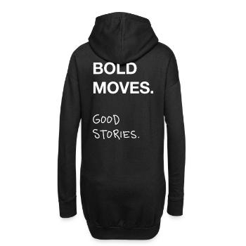 Des gestes audacieux. De bonnes histoires. - Sweat-shirt à capuche long Femme - noir - Dos