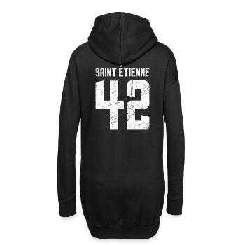 Saint Étienne 42 Frankreich Kennzeichen - Hoodie-Kleid - Schwarz - Hinten