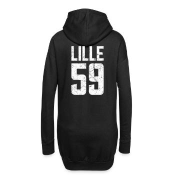 Lille 59 Frankreich Kennzeichen - Hoodie-Kleid - Schwarz - Hinten