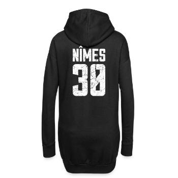 Nîmes 30 Frankreich Kennzeichen - Hoodie-Kleid - Schwarz - Hinten
