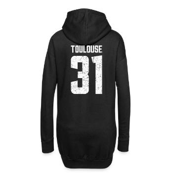 Toulouse 31 Frankreich Kennzeichen - Hoodie-Kleid - Schwarz - Hinten