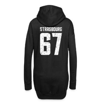 Strasbourg 67 Frankreich Kennzeichen - Hoodie-Kleid - Schwarz - Hinten