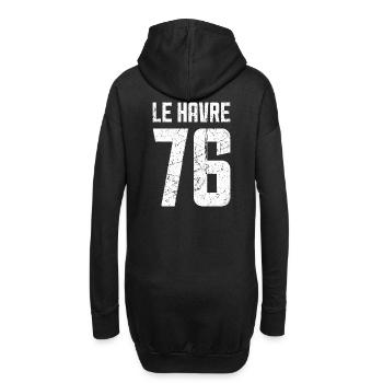 Le Havre 76 Frankreich Kennzeichen - Hoodie-Kleid - Schwarz - Hinten