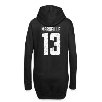 Marseille 13 Frankreich Kennzeichen - Hoodie-Kleid - Schwarz - Hinten