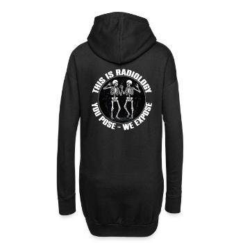 Conception de radiologie squelettes drôles radiologue disant - Sweat-shirt à capuche long Femme - noir - Dos