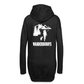 Berge Wandern Hund Bergsteiger design - Hoodie-Kleid - Schwarz - Hinten