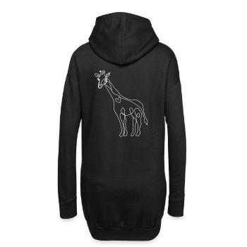 Giraffe Zoo Geschenk Geburtstag lineart - Hoodie-Kleid - Schwarz - Hinten