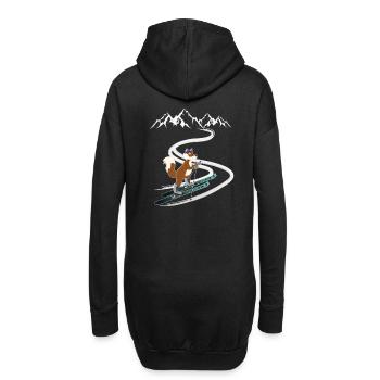 Tourenski gehen Tourengeher- Skitour Fuchs Design - Hoodie-Kleid - Schwarz - Hinten