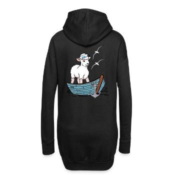 Moin maritim Schaf Boot Schafe Küste Boot - Hoodie-Kleid - Schwarz - Hinten