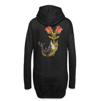 Fisch Fische Geburtstag Valentin Romantik - Hoodie-Kleid - Schwarz - Hinten