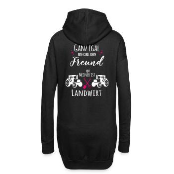 Mein Freund ist Landwirt - Hoodie-Kleid - Schwarz - Hinten