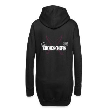 Küchenchefin- Koch kochen Küche Frauen Spruch - Hoodie-Kleid - Schwarz - Hinten