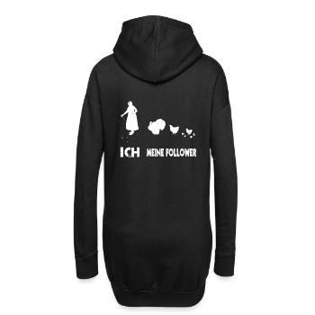 Hühner Bäuerin Bauernhof Frauen Follower - Hoodie-Kleid - Schwarz - Hinten