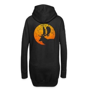 wald wild sonne natur jäger Damhirsch hirsch jagd - Hoodie-Kleid - Schwarz - Hinten
