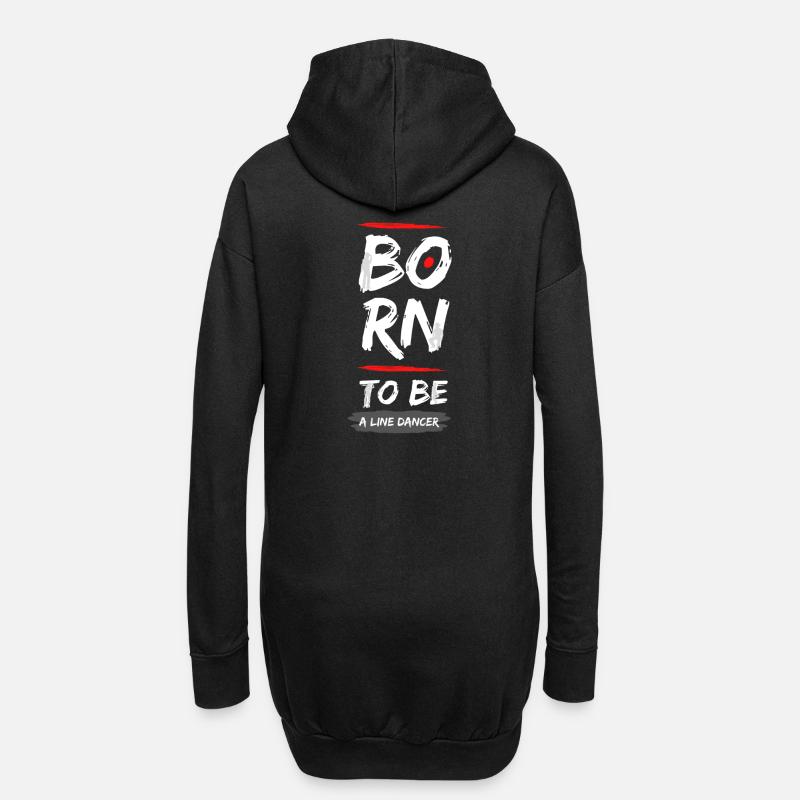 born to be a linedancer - Hoodie-Kleid - Schwarz