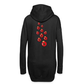 Wilde Weihnachtskugeln mit Weihnachtsbäumen. - Hoodie-Kleid - Schwarz - Hinten
