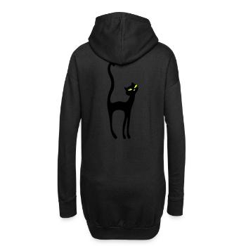 Retro Kittenish Cat by Patjila - Sweat-shirt à capuche long Femme - noir - Dos