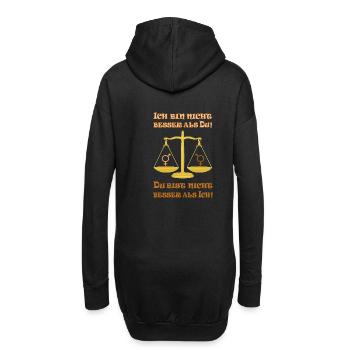 Ich bin nicht besser als Du / Du bist nicht besser - Hoodie-Kleid - Schwarz - Hinten