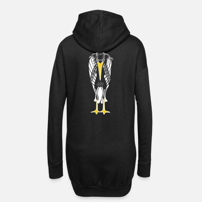 Marabu / Marabou Stork (E, DDP) - Hoodie-Kleid - Schwarz