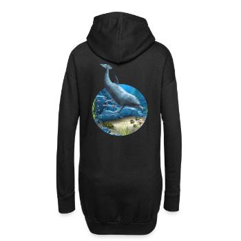 Le monde des dauphins - Sweat-shirt à capuche long Femme - noir - Dos