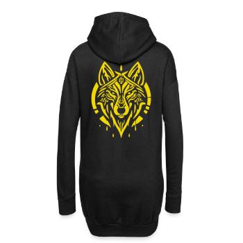 tete de loup - Sweat-shirt à capuche long Femme - noir - Dos